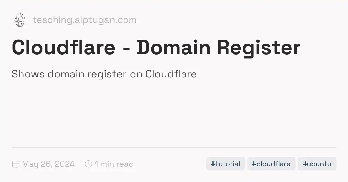 Cloudflare Domain Register
