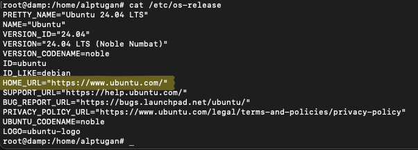 Check the website the `HOME_URL` points to.